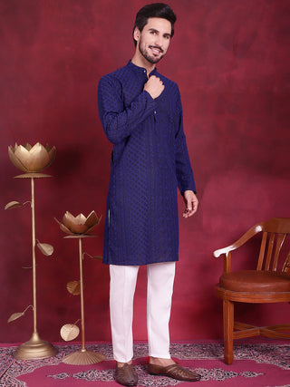 Men's Chikankari Embroidered Kurta Pyjama Set