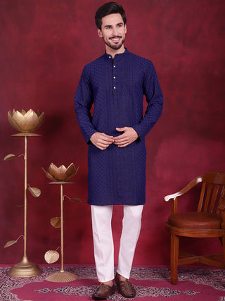 Men's Chikankari Embroidered Kurta Pyjama Set