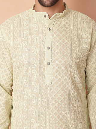 Men's Chikankari Embroidered Kurta Pyjama Set