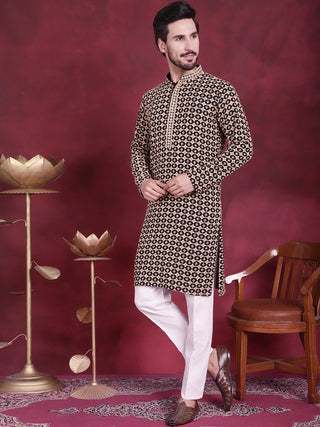 Men's Sequins Embroidered Kurta with Pyjama