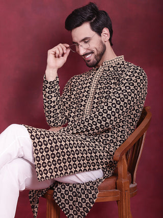 Men's Sequins Embroidered Kurta with Pyjama