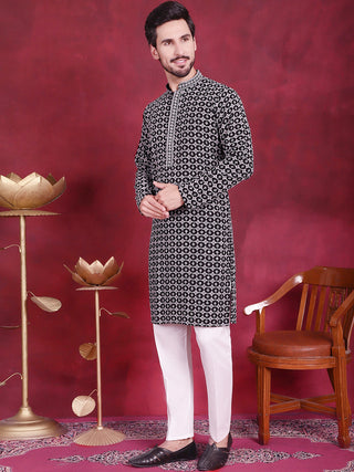 Men's Sequins Embroidered Kurta with Pyjama