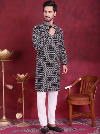 Men's Sequins Embroidered Kurta with Pyjama