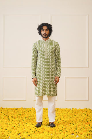 Men's Sequins Embroidered Kurta only