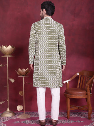 Men's Sequins Embroidered Kurta with Pyjama