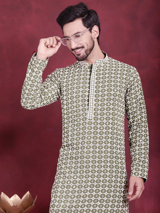 Men's Sequins Embroidered Kurta with Pyjama