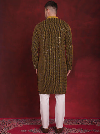 Men's Sequins Chikankari Embroidered Kurta with Pyjama