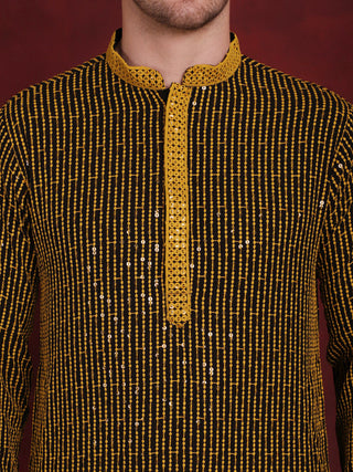 Men's Sequins Chikankari Embroidered Kurta with Pyjama