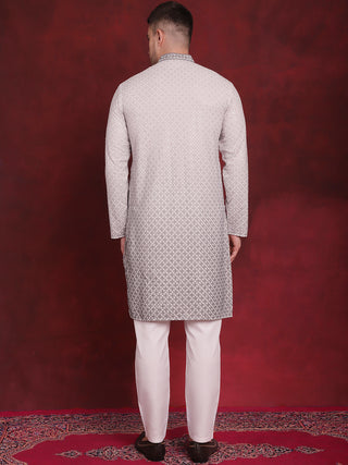 Men's Sequins Embroidered Kurta with Pyjama