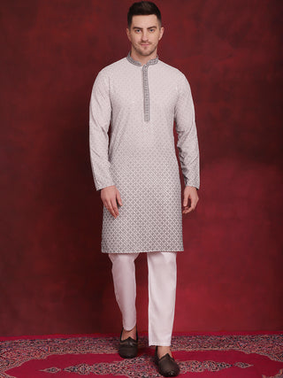 Men's Sequins Embroidered Kurta with Pyjama