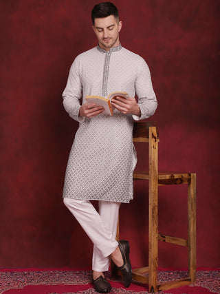 Men's Sequins Embroidered Kurta with Pyjama