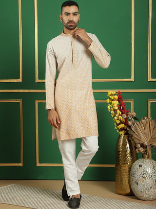 Men's Sequins Embroidered Kurta with Pyjama