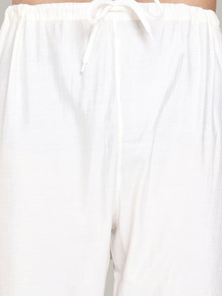 Sequin Chikankari Front Open Kurta With Pyjamas