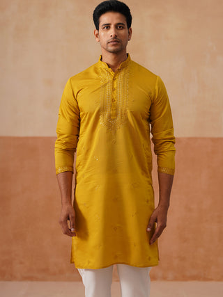 Sequins Embroidered Kurta Pyjama Set for Men