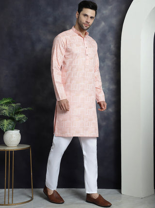 Men's Printed Kurta with Churidar