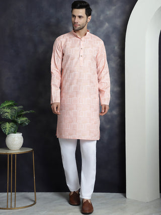 Men's Printed Kurta with Churidar