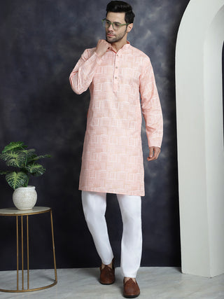 Men's Printed Kurta with Churidar