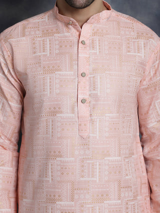 Men's Printed Kurta with Churidar