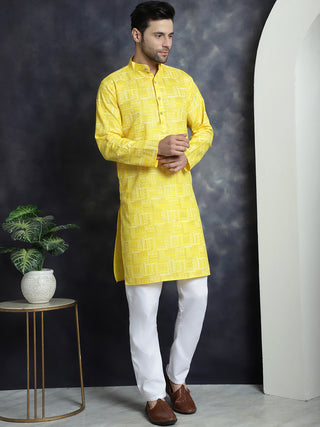 Men's Printed Kurta with Churidar