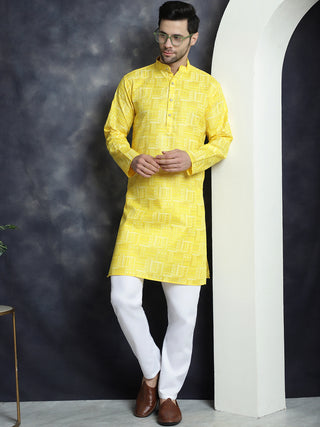 Men's Printed Kurta with Churidar