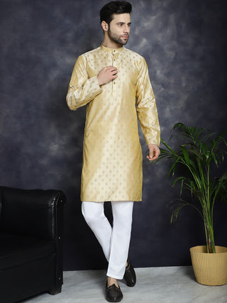 Woven Design Silk Blend Kurta with Pyjama