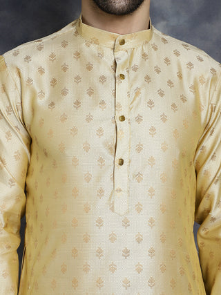 Woven Design Silk Blend Kurta with Pyjama