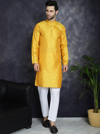 Woven Design Silk Blend Kurta with Pyjama