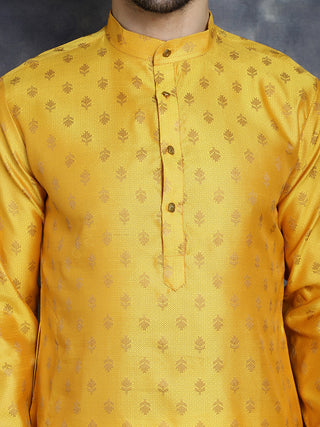 Woven Design Silk Blend Kurta with Pyjama