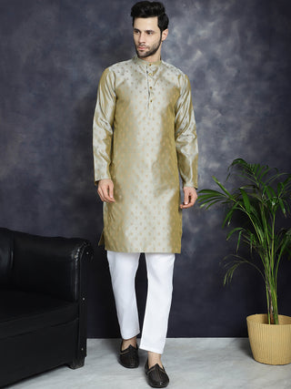 Woven Design Silk Blend Kurta with Pyjama