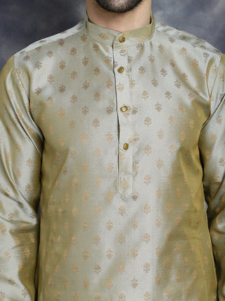 Woven Design Silk Blend Kurta with Pyjama