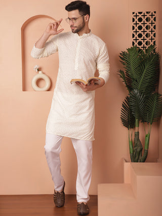 Chikankari Pure Cotton Kurta with Churidar