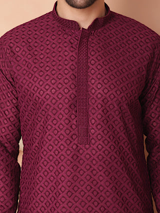 Chikankari Pure Cotton Kurta with Churidar