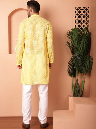 Chikankari Pure Cotton Kurta with Churidar