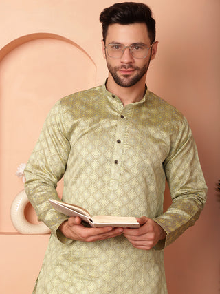 Woven Design Silk Blend Kurta with Pyjama