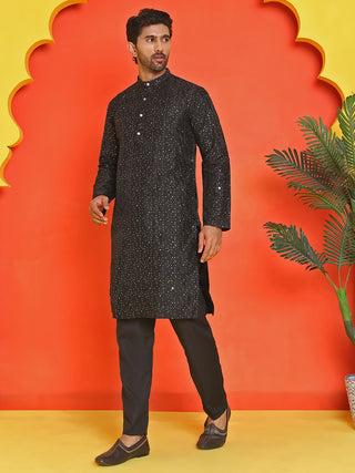 Embroidered Mirror Work Kurta Payjama Sets