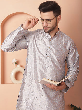 Men's Embroidered Mirror Work Kurta Payjama Sets