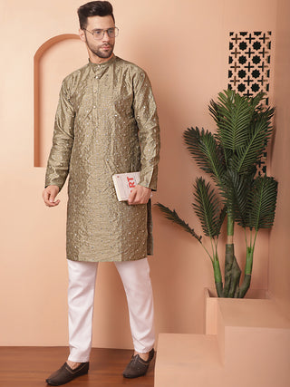 Men's Embroidered Mirror Work Kurta Payjama Sets