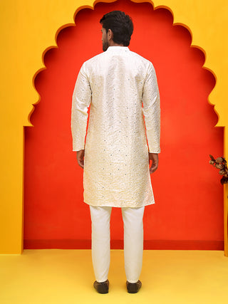 Embroidered Mirror Work Kurta Payjama Sets