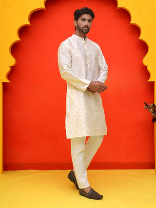 Embroidered Mirror Work Kurta Payjama Sets