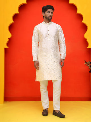 Embroidered Mirror Work Kurta Payjama Sets