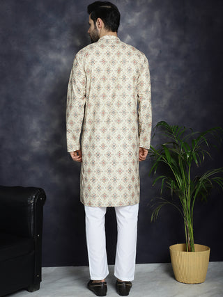 Golden Foil Printed Kurta with Pyjama