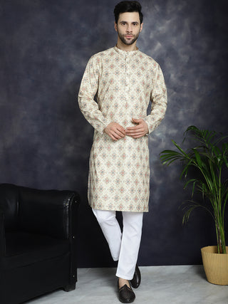 Golden Foil Printed Kurta with Pyjama