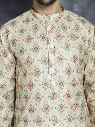 Golden Foil Printed Kurta with Pyjama