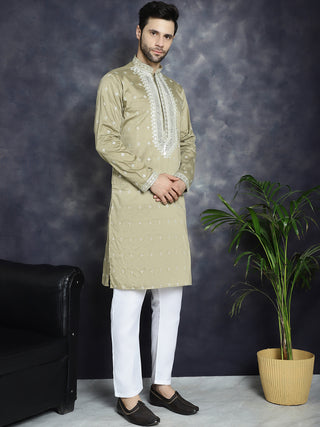 Men's Sequins Embroidered Kurta Pyjama Set