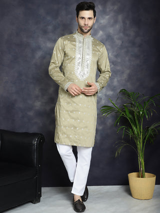 Men's Sequins Embroidered Kurta Pyjama Set