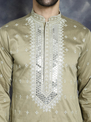 Men's Sequins Embroidered Kurta Pyjama Set