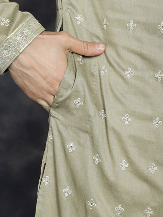 Men's Sequins Embroidered Kurta Pyjama Set