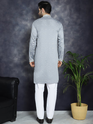 Men's Sequins Embroidered Kurta Pyjama Set