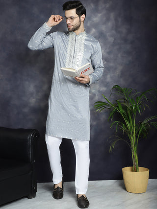 Men's Sequins Embroidered Kurta Pyjama Set