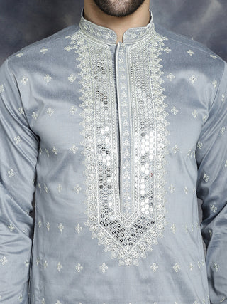 Men's Sequins Embroidered Kurta Pyjama Set